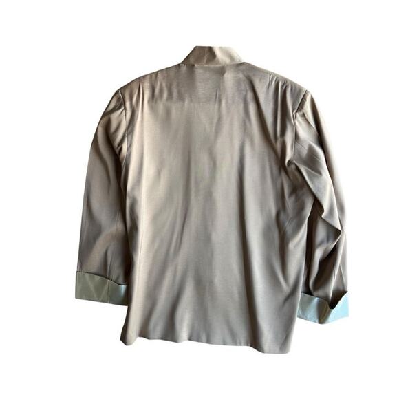 Vtg Women's Satin Traditional Chinese Dragon Tang Embroidered Suit Beige XXL - Picture 4 of 7